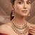 Gold plated kundan polki double layered necklace set