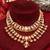 Gold plated kundan polki double layered necklace set