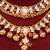 Gold plated kundan polki double layered necklace set