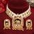 Gold plated elephant pendant choker necklace set