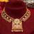 Gold plated green stones royal choker necklace set