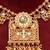 Gold plated green stones royal choker necklace set