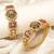 Gold plated multicolor royal kundan bangles set