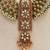 Antique gold plated green beaded long necklace set
