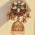 Antique gold plated green beaded long necklace set
