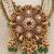 Gold plated green stones heritage long necklace set