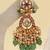 Gold plated green stones heritage long necklace set
