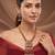 Antique gold plated long haar kundan necklace set