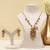 Gold plated royal elephant pendant necklace set