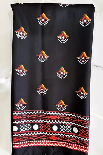 Navratri Ajrakh Print Rayon Lehenga Choli & Blouse With Dupatta