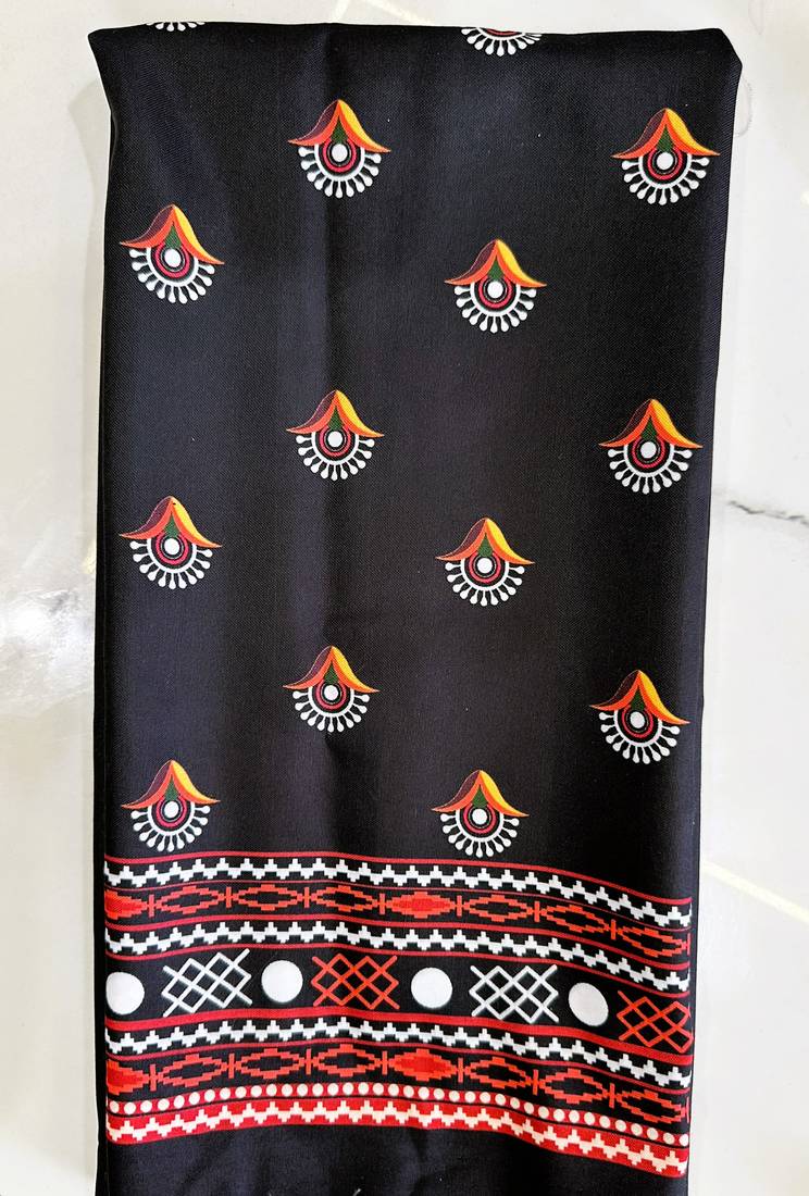 black ajrakh print rayon navratri lehenga choli 