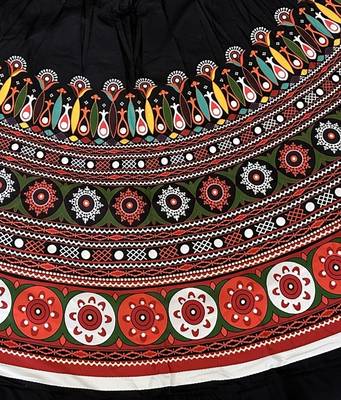 black ajrakh print rayon navratri lehenga choli  7