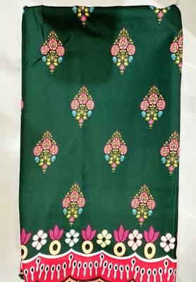 green digital print cotton navratri lehenga with dupatta 6