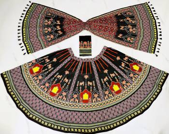 black printed rayon navratri lehenga with dupatta 5