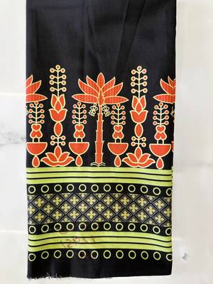 black printed rayon navratri lehenga with dupatta 6