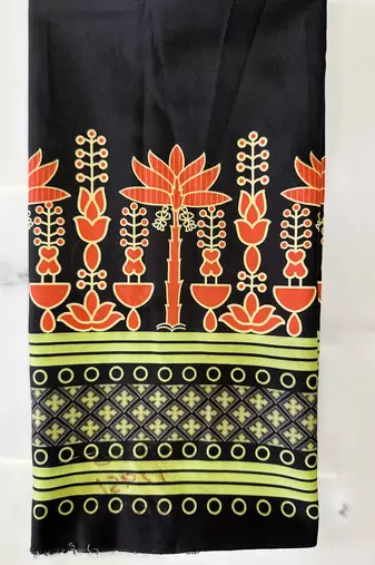 Navratri Ajrakh Print Rayon Lehenga Choli & Blouse With Dupatta