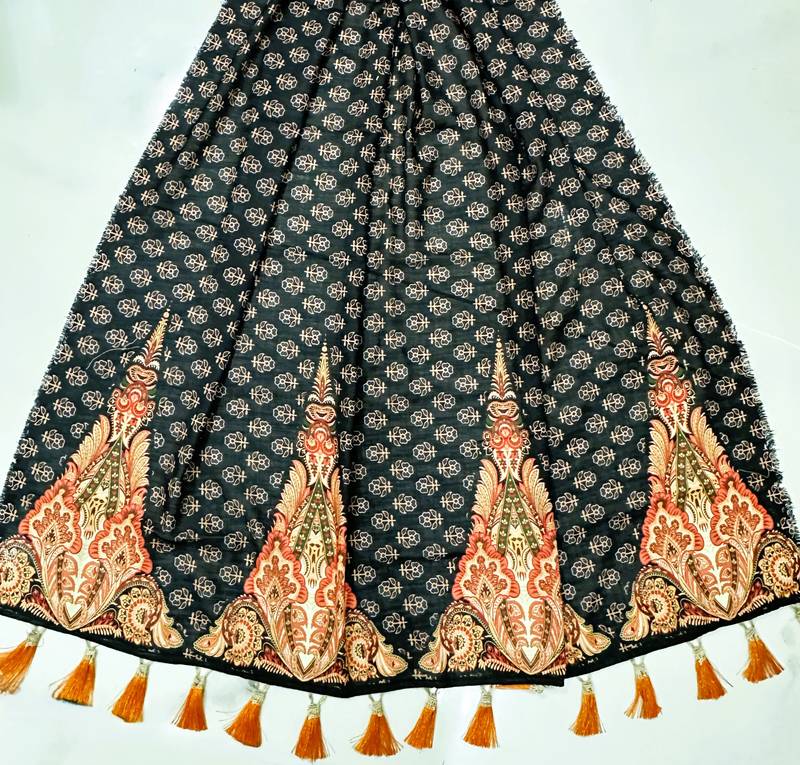 black rayon navratri lehenga choli with dupatta