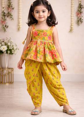 Girls floral kurti & dhoti 1