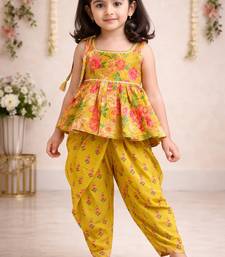 Girls floral kurti & dhoti