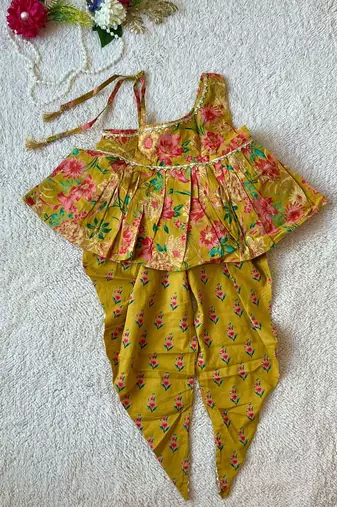 Girls floral kurti & dhoti