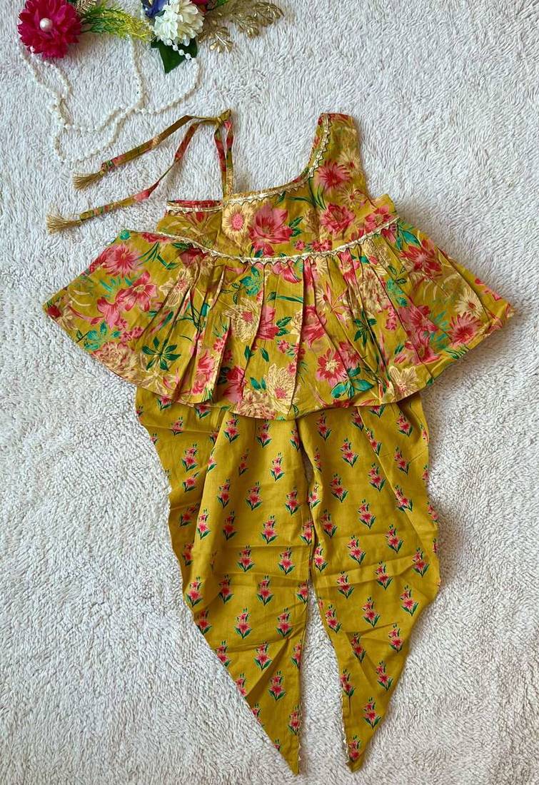 Girls floral kurti & dhoti