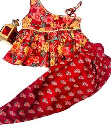 Maroon floral kurta set