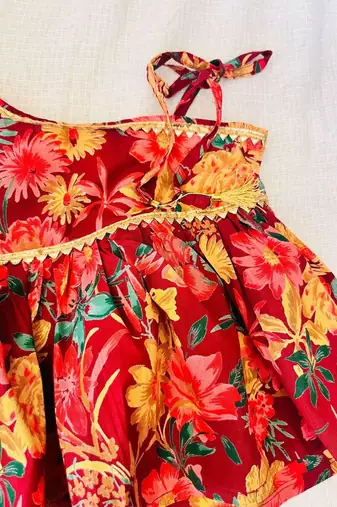 Maroon floral kurta set