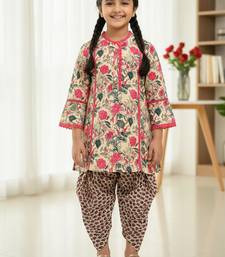 Pink floral kurta set