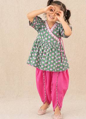 Lotus angrakha kurti set 1