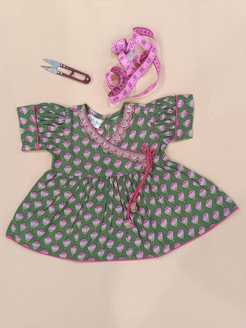 Lotus angrakha kurti set