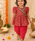 Red lotus angrakha set