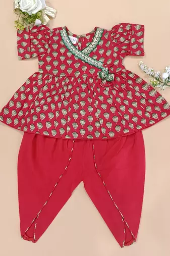 Red lotus angrakha set