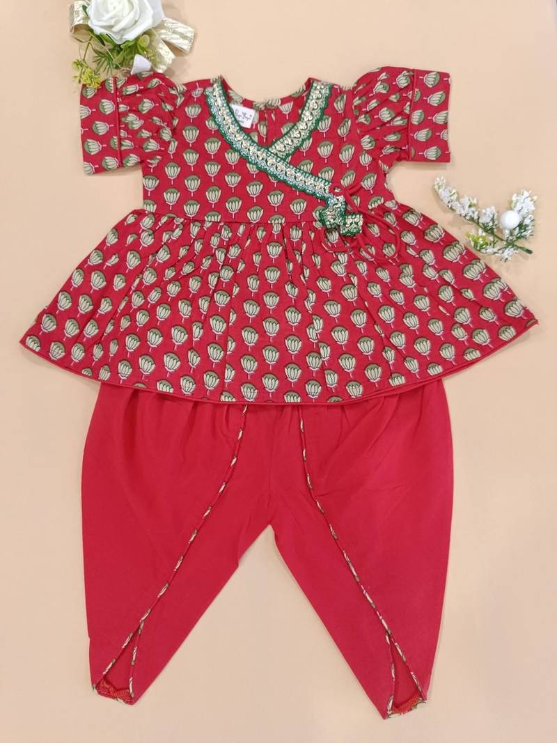 Red lotus angrakha set