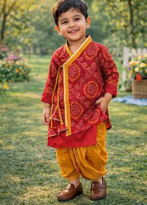 Krishna bandhej dhoti set 1
