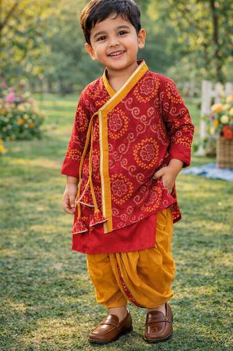 Krishna bandhej dhoti set