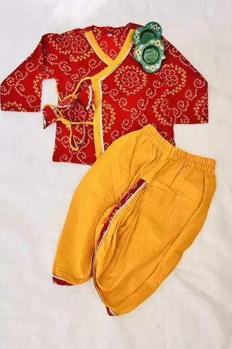 Krishna bandhej dhoti set