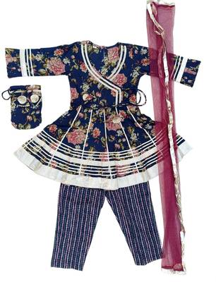 Blue floral kurta set 5