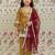Mustard floral kurta set