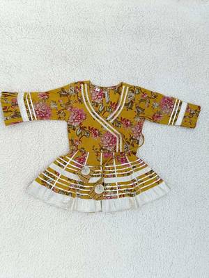 Mustard floral kurta set 5