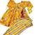 Mustard floral kurta flare set