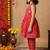 Red jaipuri print kurta set