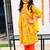 Yellow floral kurta flare set
