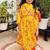 Yellow floral kurta flare set