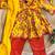 Yellow floral kurta flare set