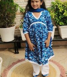 Blue floral kurta flare set