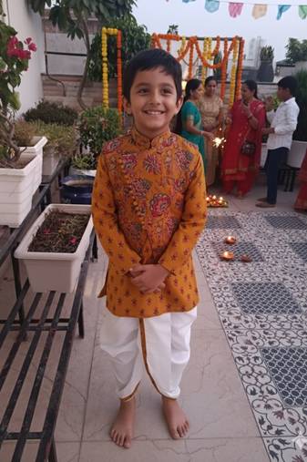 Mustard kurta dhoti set with jacket