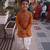 Mustard kurta dhoti set with jacket