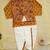 Mustard kurta dhoti set with jacket