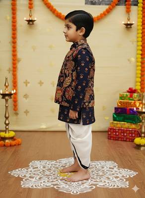 Kurta dhoti jacket set 3