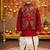 Maroon block print dhoti set